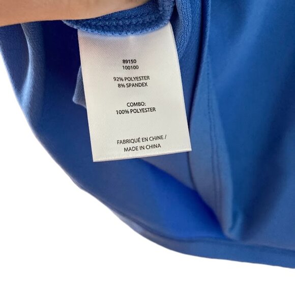 NWT Laura Plissé Ruffle Sleeve Top Vintage Blue Medium - Picture 8 of 10